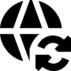 Globe Website Sync Icon from Sharp Solid Set