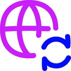 Globe Website Sync Icon from Flex Neon Set