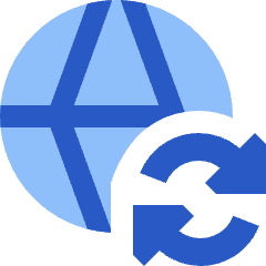 Globe Website Sync Icon from Sharp Flat Set