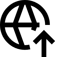 Globe Website Upload Icon from Sharp Line Set