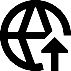 Globe Website Upload Icon from Sharp Remix Set