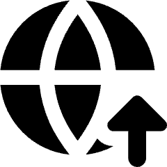 Globe Website Upload Icon from Core Solid Set