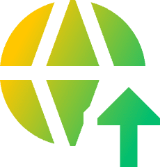Globe Website Upload Icon from Sharp Gradient Set