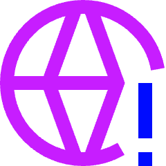 Globe Website Warning Icon from Sharp Neon Set