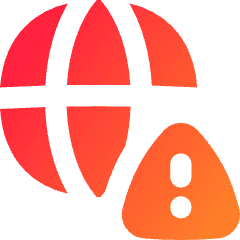 Globe Website Warning Icon from Flex Gradient Set
