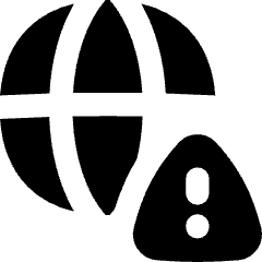 Globe Website Warning Icon from Flex Solid Set