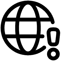 Globe Website Warning Icon from Plump Line Set