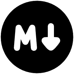 Markdown Circle Programming Icon from Plump Solid Set