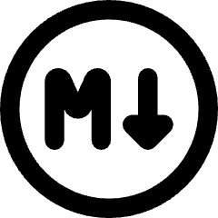 Markdown Circle Programming Icon from Core Remix Set