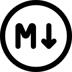 Markdown Circle Programming Icon from Core Line Set