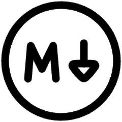 Markdown Circle Programming Icon from Plump Line Set