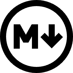 Markdown Circle Programming Icon from Sharp Line Set