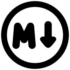 Markdown Circle Programming Icon from Plump Remix Set