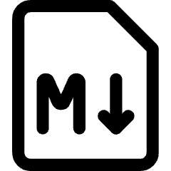 Markdown Document Programming Icon from Core Line Set