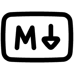 Markdown Rectangle Programming Icon from Plump Line Set