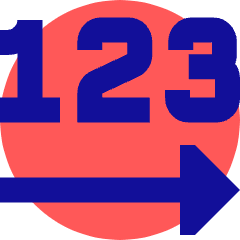 Steps Number Icon from Sharp Pop Set