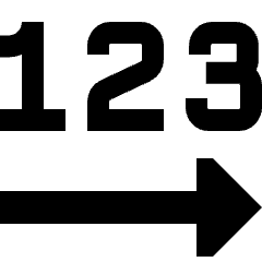 Steps Number Icon from Sharp Solid Set