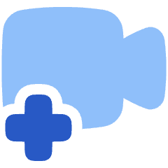 Webcam Video Call Add Plus Icon from Plump Flat Set