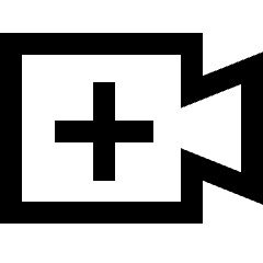 Webcam Video Call Add Plus Icon from Sharp Line Set
