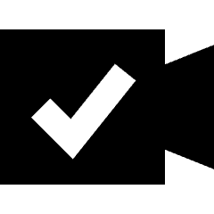 Webcam Video Call Check Icon from Sharp Solid Set