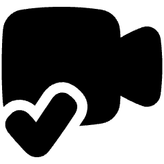 Webcam Video Call Check Icon from Plump Solid Set