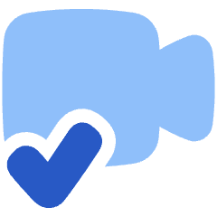 Webcam Video Call Check Icon from Plump Flat Set