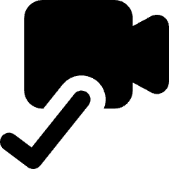Webcam Video Call Check Icon from Core Solid Set