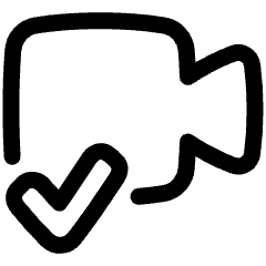 Webcam Video Call Check Icon from Plump Line Set