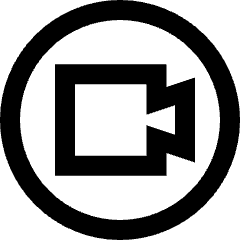 Webcam Video Circle Icon from Sharp Line Set