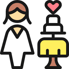 Wedding Bride Cake Icon from Ultimate Colors Set