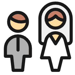 Wedding Bride Groom Icon from Ultimate Colors Set