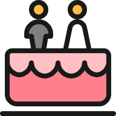 Wedding Cake Couple Icon from Ultimate Colors Set