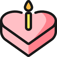 Wedding Cake Heart Icon from Ultimate Colors Set