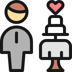 Wedding Groom Cake Icon from Ultimate Colors Set