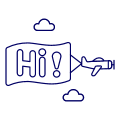 Plane Hi Sign Illustration from UX Line Set