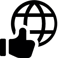 Internet Connection Globe Good Thumbs Up Icon from Ultimate Bold Set