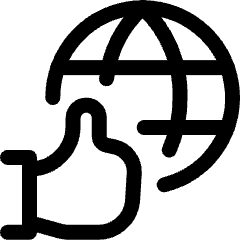 Internet Connection Globe Good Thumbs Up Icon from Ultimate Regular Set