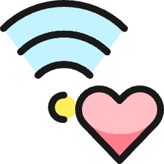 Wifi Heart_1 Icon from Ultimate Colors Set