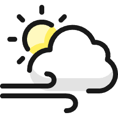 Wind Cloud Sun Icon from Ultimate Colors Set