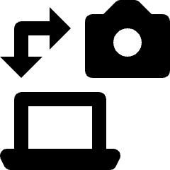 Wireless Network File Transfer Camera Icon from Nova Solid Set