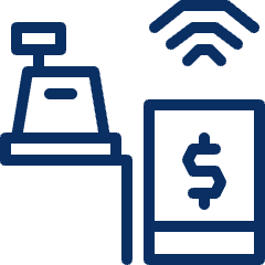 Wireless Payment Cash Register Icon from Cyber Line Set