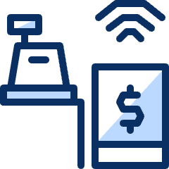 Wireless Payment Cash Register Icon from Cyber Duotone Set