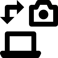 Wireless Network File Transfer Camera Icon from Nova Line Set