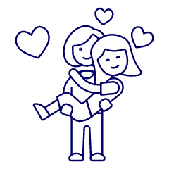 Lesbians Couple Lifting 1 Illustration from UX Line Set