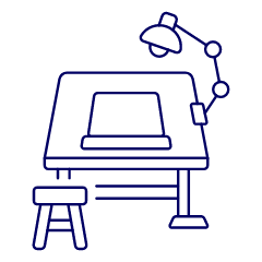 Workspace Sketching Table Illustration from UX Line Set