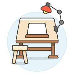 Workspace Sketching Table Illustration from UX Colors Set