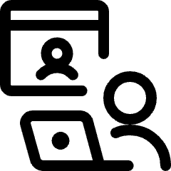 Work From Home Laptop Browser User Meeting Icon from Ultimate Regular Set