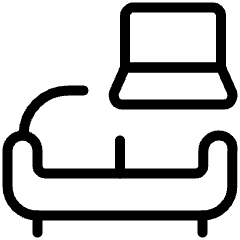 Work From Home Sofa Laptop Icon from Ultimate Light Set