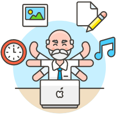 Multitasking Desk 2 Illustration from UX Colors Set