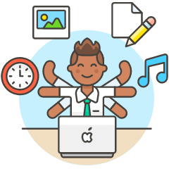 Multitasking Desk 3 Illustration from UX Colors Set
